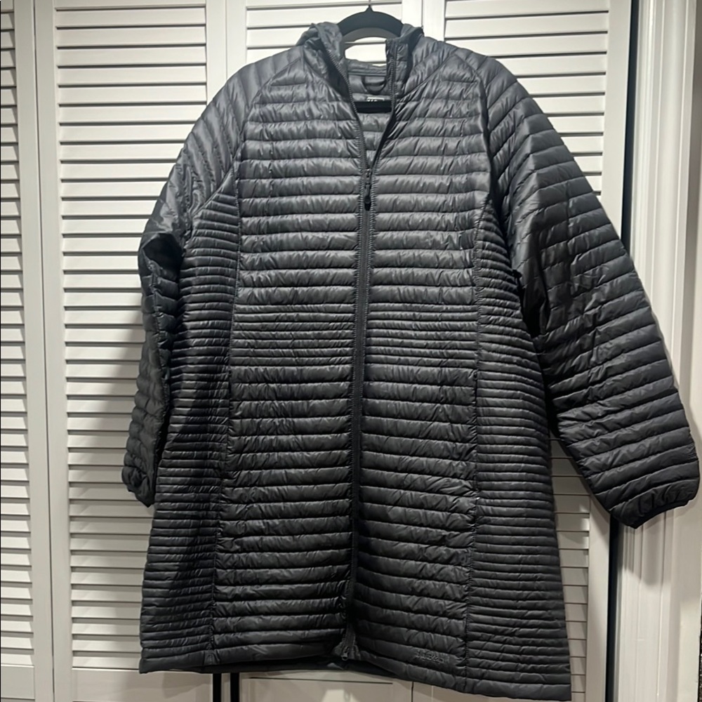 Gray Quilted Long Jacket